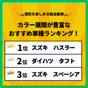 🚗 個性を楽しめる軽自動車！カラー展開が豊富なおすすめ車種ランキング ✨