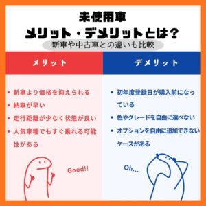 未使用車のメリット・デメリットとは？新車や中古車との違いも比較