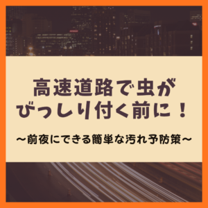 高速道路で虫がびっしり付く前に！前夜にできる簡単な汚れ予防策🚗🪲💦